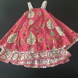 Jelly the Pug Pink Leaf Print Dress